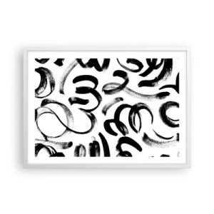 Poster in een witte lijst - Zwart op wit - 70x50 cm