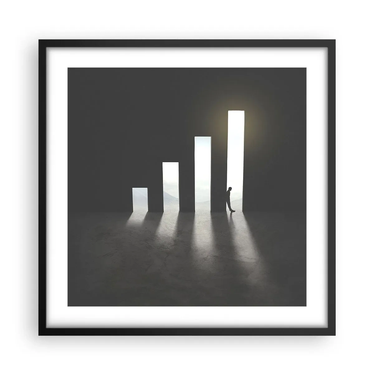 Poster in een zwarte lijst - Succes - impressie - 50x50 cm