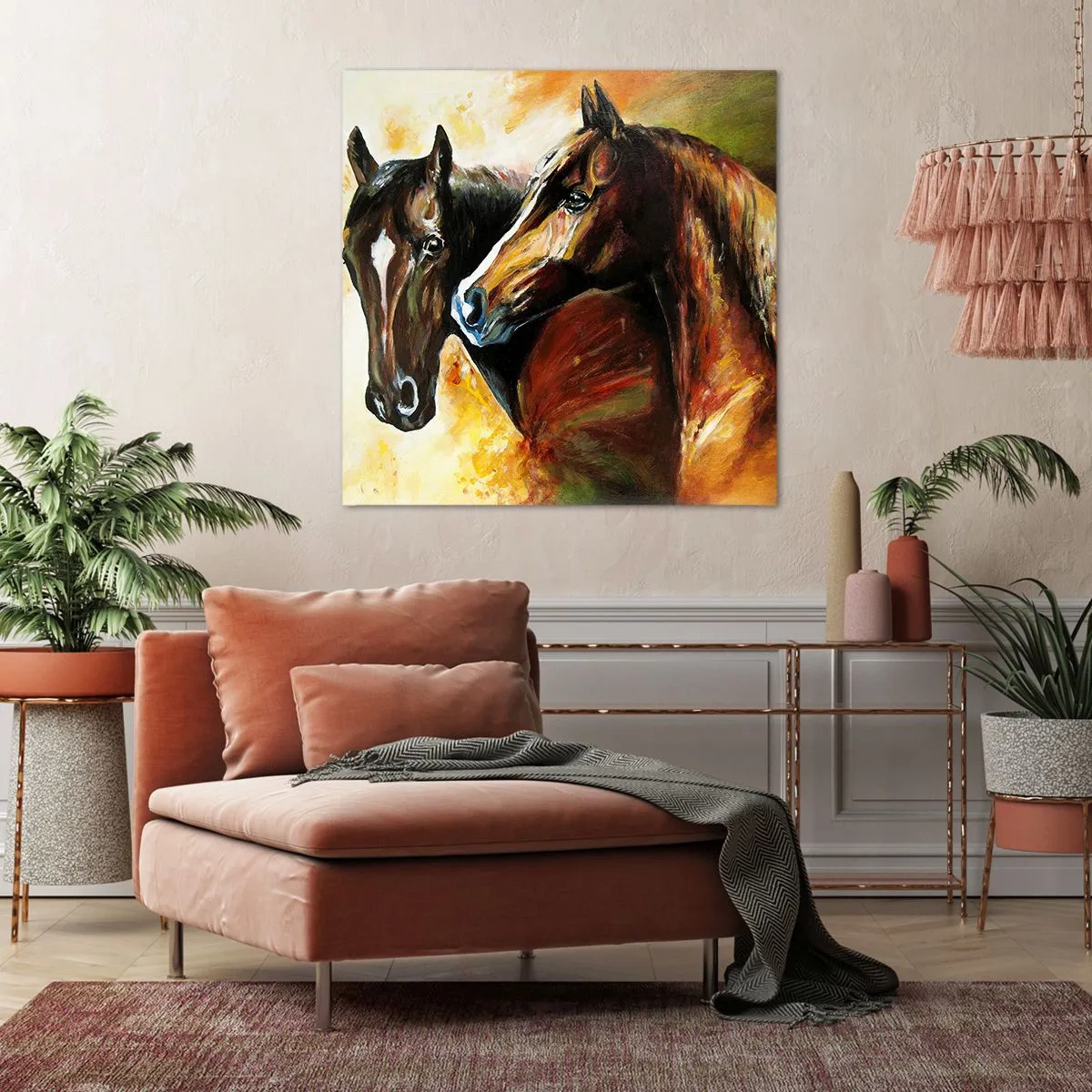 Schilderen op canvas - Twee keer zo sierlijk - 50x50 cm