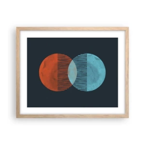 Een poster in een licht eiken lijst - Astronomische fantasie - 50x40 cm