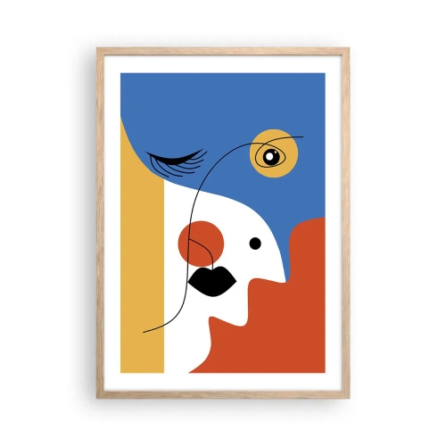 Een poster in een licht eiken lijst - Gedeconstrueerd portret - 50x70 cm