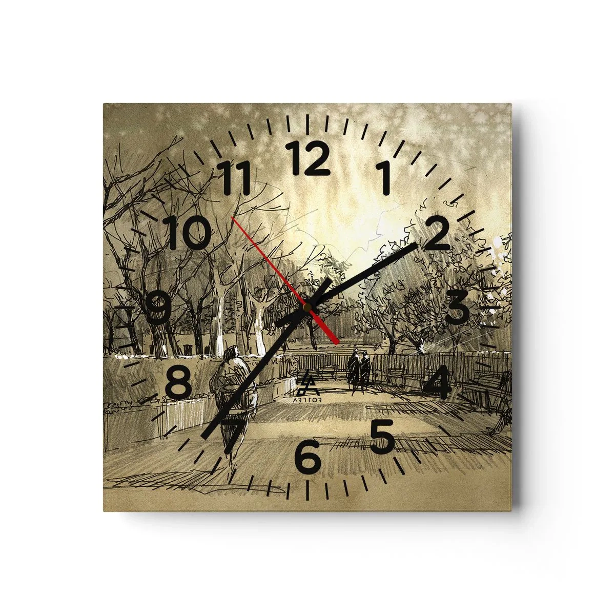 Wandklok - Klok - Een moment gestopt met een veer - 40x40 cm