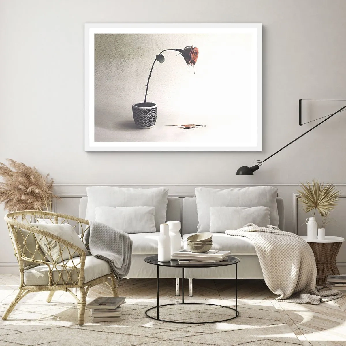 Poster in een witte lijst - Rosa dolorosa - 100x70 cm