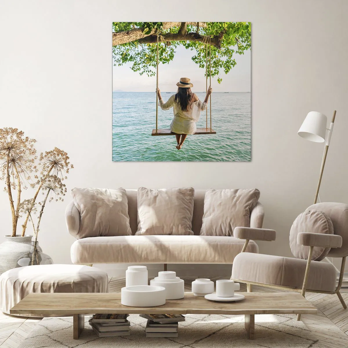 Schilderen op canvas - Het leven is prachtig - 50x50 cm