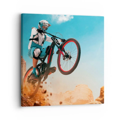 Schilderen op canvas - Fiets waanzin demon - 30x30 cm