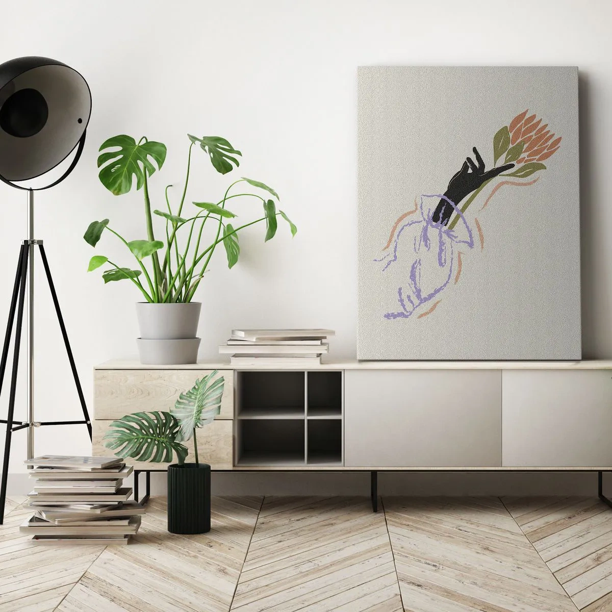 Schilderen op canvas - Zusterlijke aanraking - 45x80 cm