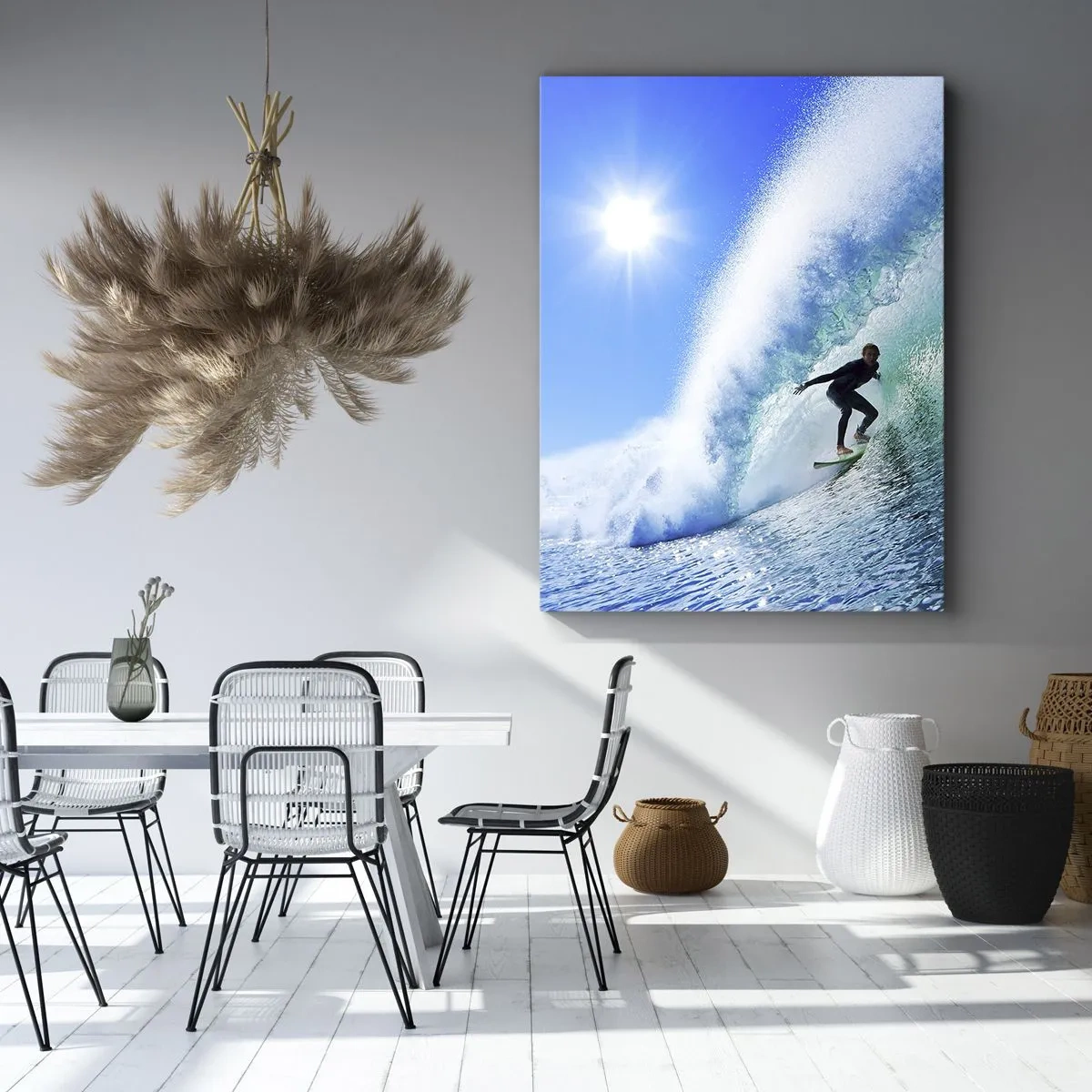 Schilderen op canvas - Door het grote blauw - 55x100 cm