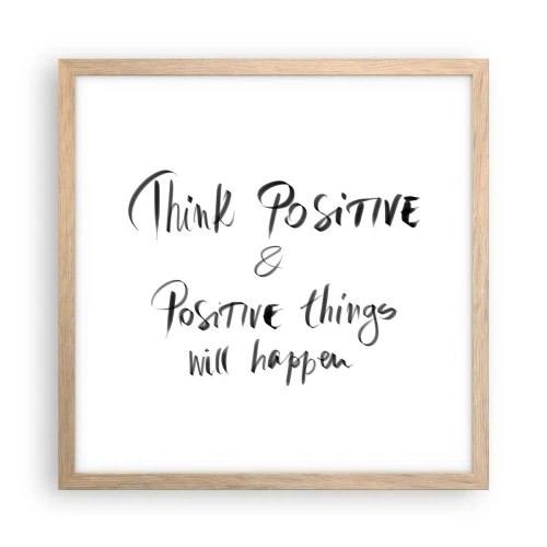 Een poster in een licht eiken lijst - Hoe leef je het leven? - 40x40 cm