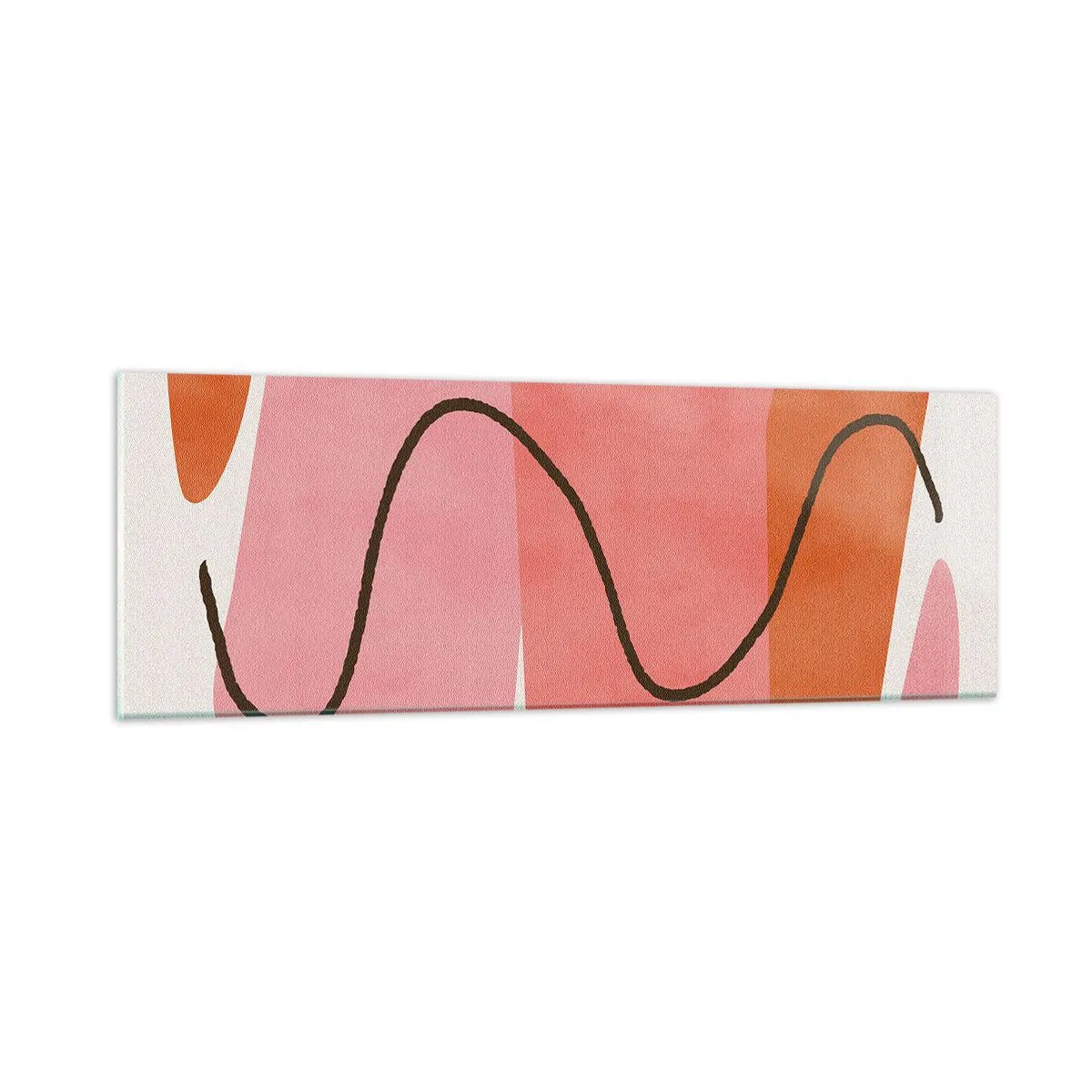 Schilderen op glas - zachte beweging van vormen - 90x30 cm