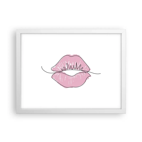 Poster in een witte lijst - Klaar om te kussen? - 40x30 cm