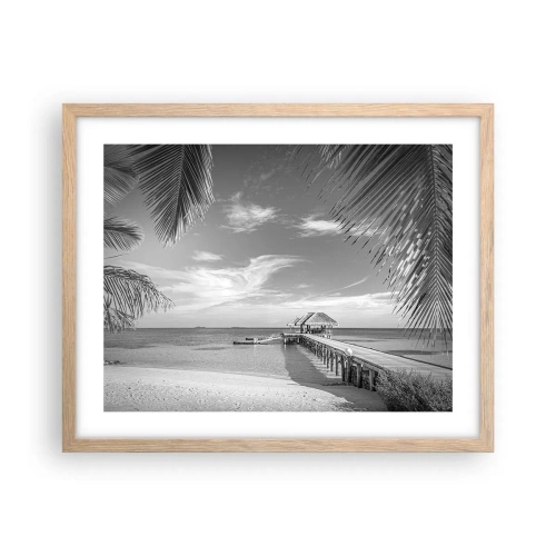 Een poster in een licht eiken lijst - Herinnering of droom? - 50x40 cm
