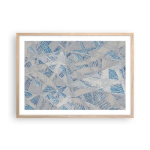 Een poster in een licht eiken lijst - In een blauwgrijs labyrint - 70x50 cm