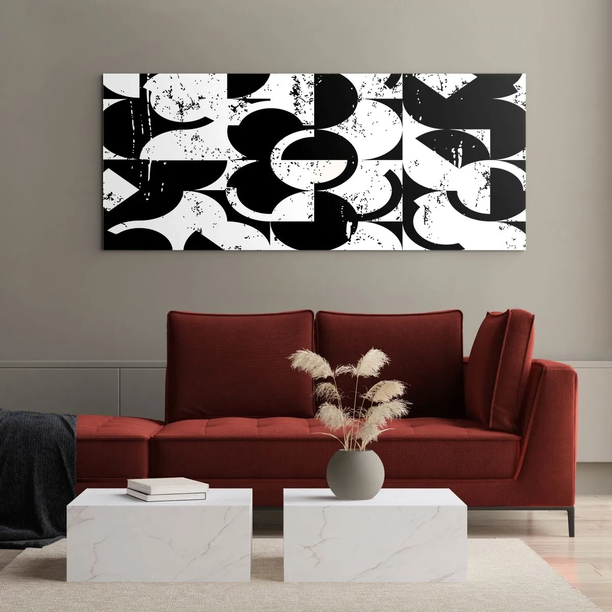 Schilderen op glas - Wit is wit en zwart is zwart - 120x50 cm