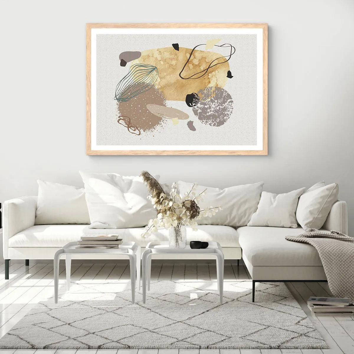 Een poster in een licht eiken lijst - Toegepaste plumcologie - 91x61 cm
