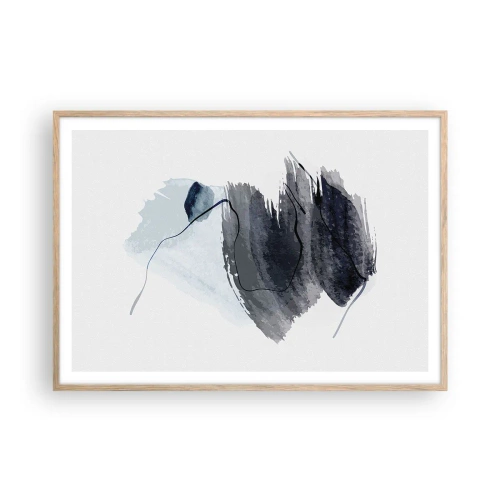 Een poster in een licht eiken lijst - Intensiteit en beweging - 100x70 cm