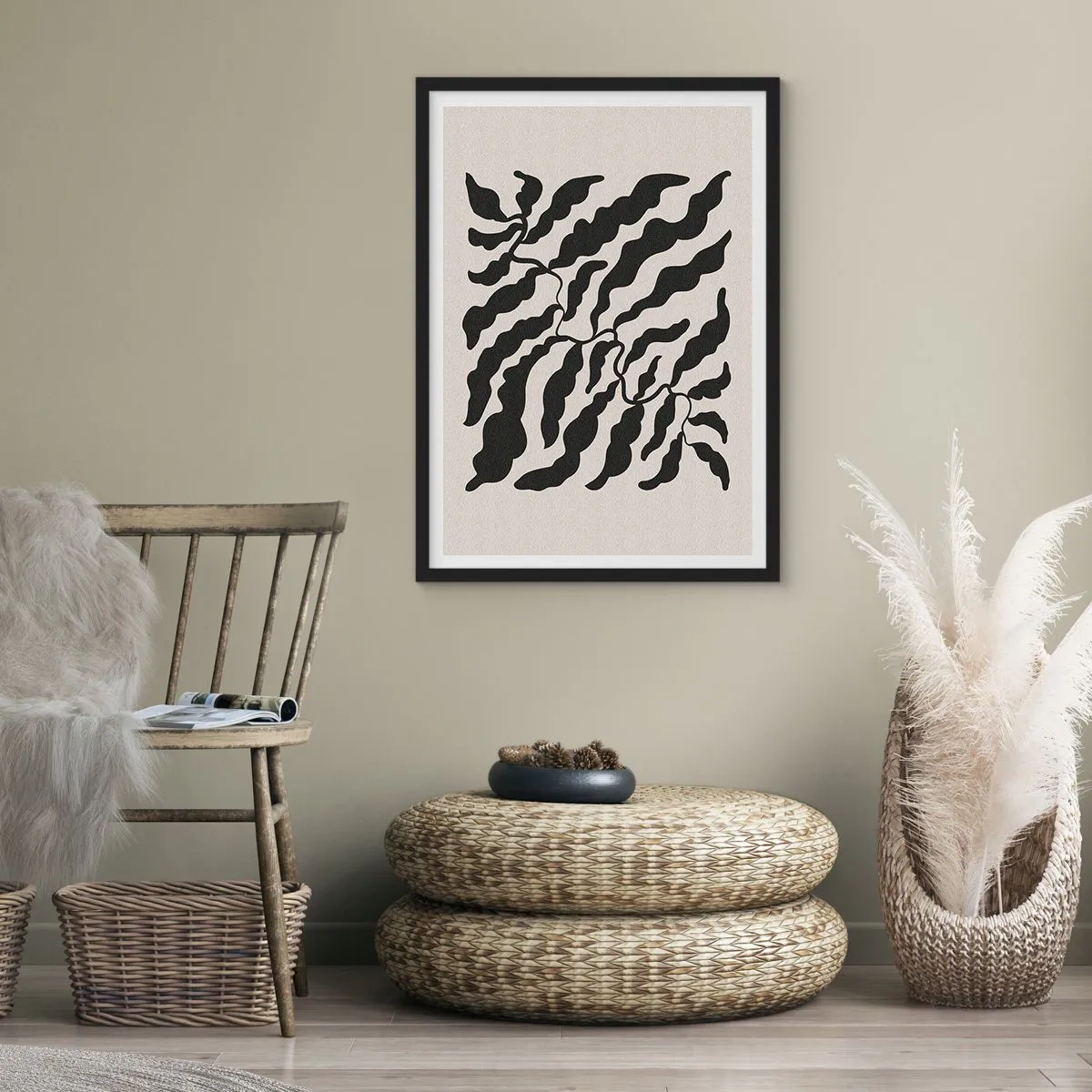 Poster in een zwarte lijst - Natuur van een vierkant - 70x100 cm