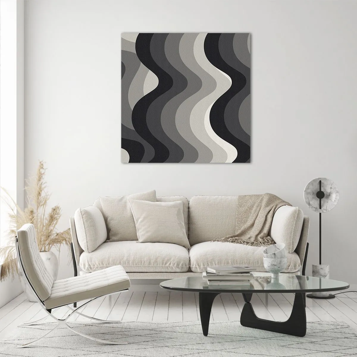 Schilderen op glas - Golf na golf - 70x70 cm