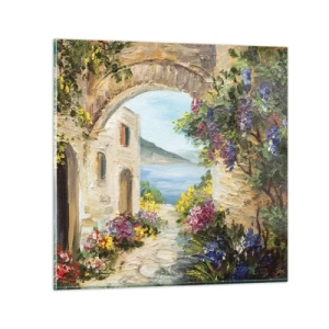 Schilderen op glas - De charme van een kustprovincie - 60x60 cm
