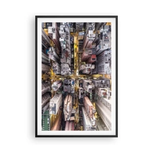 Poster in een zwarte lijst - Groeten uit Hong Kong - 61x91 cm
