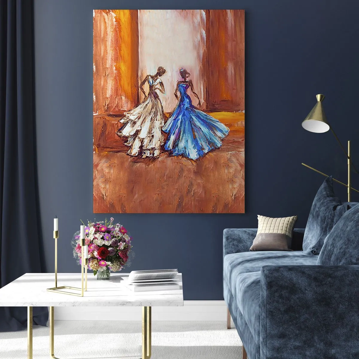 Schilderen op glas - Een dankbaar duo - 80x120 cm