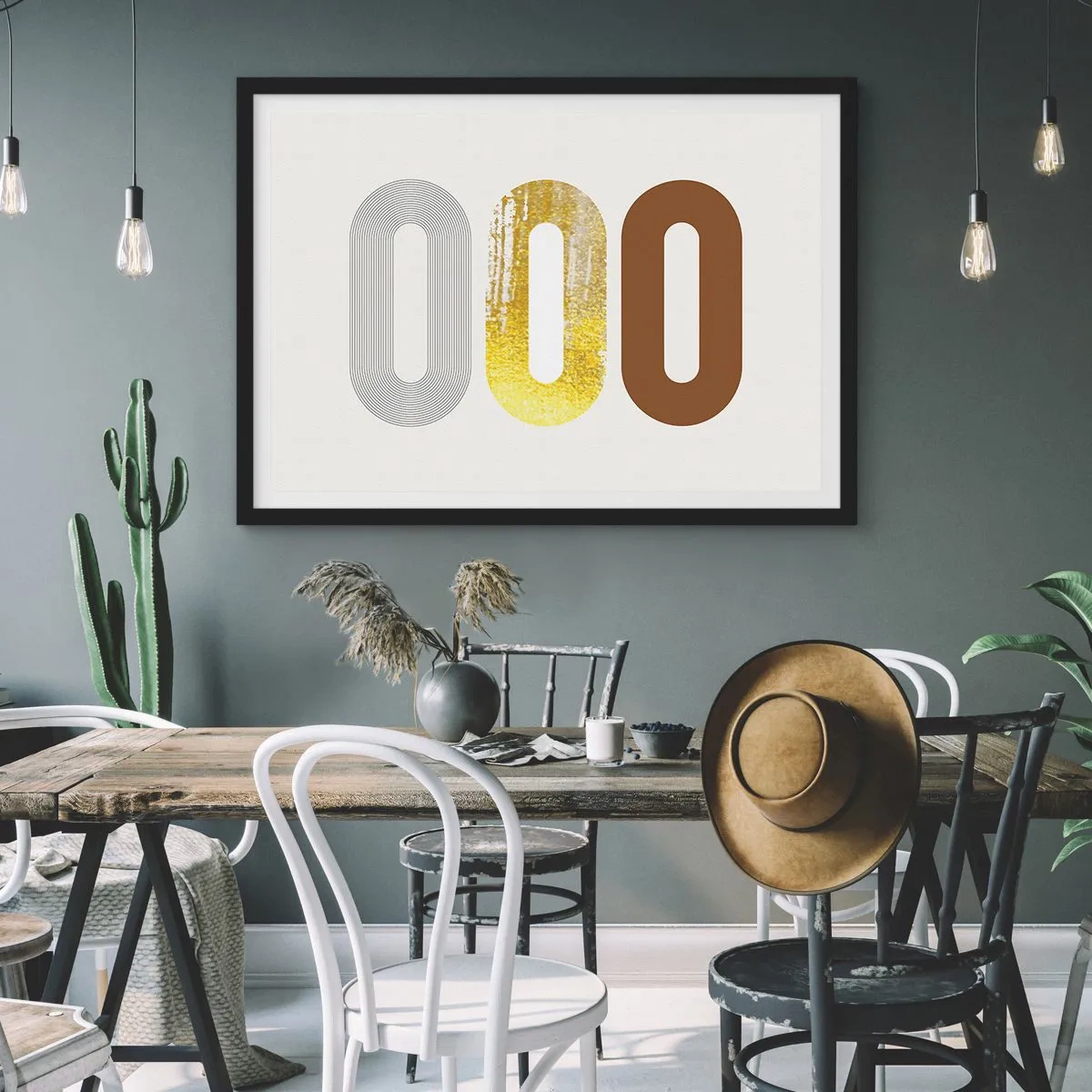 Poster in een zwarte lijst - Oooo! - 40x30 cm