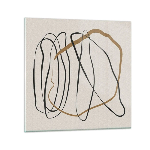 Schilderen op glas - Compositie – loopdans - 70x70 cm