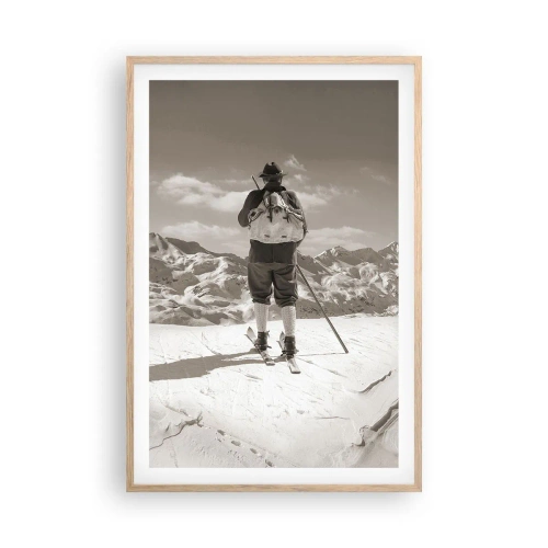Een poster in een licht eiken lijst - En de bergen blijven onveranderd - 61x91 cm