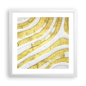 Poster in een witte lijst - Compositie in wit en goud - 40x40 cm