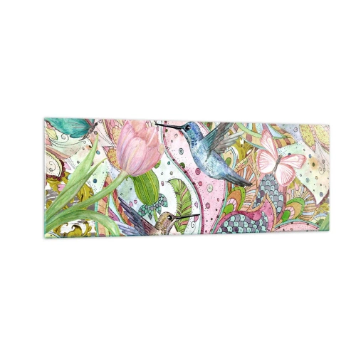 Schilderen op glas - Verstrikt in wijnstokken - 140x50 cm