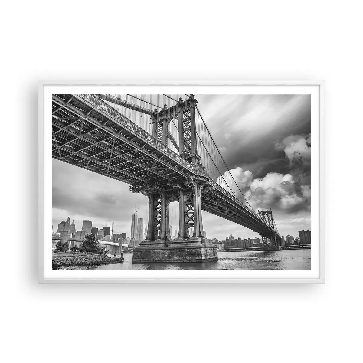 Poster in een witte lijst - Naar het hart van de stad - 100x70 cm