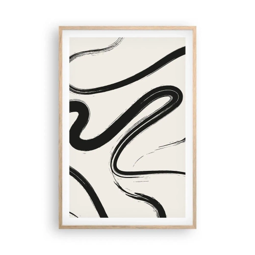 Een poster in een licht eiken lijst - Zwart-wit eigenzinnigheid - 61x91 cm