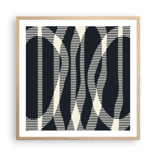 Een poster in een licht eiken lijst - Een poging om de duisternis te doorbreken - 60x60 cm