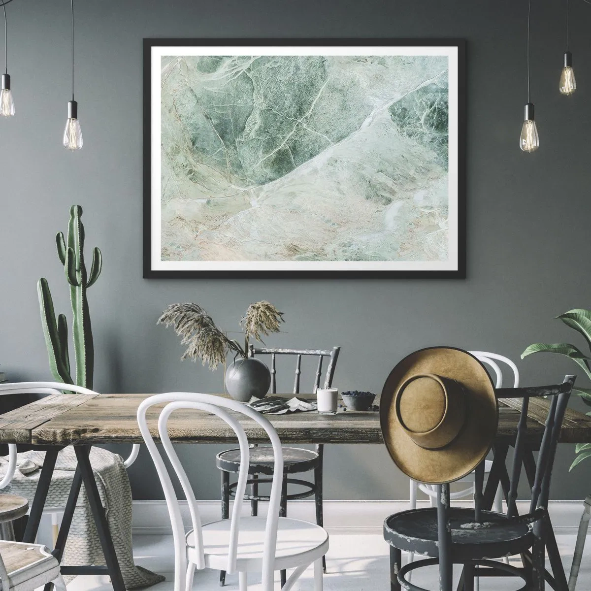 Poster in een zwarte lijst - De nobele kou van steen - 100x70 cm