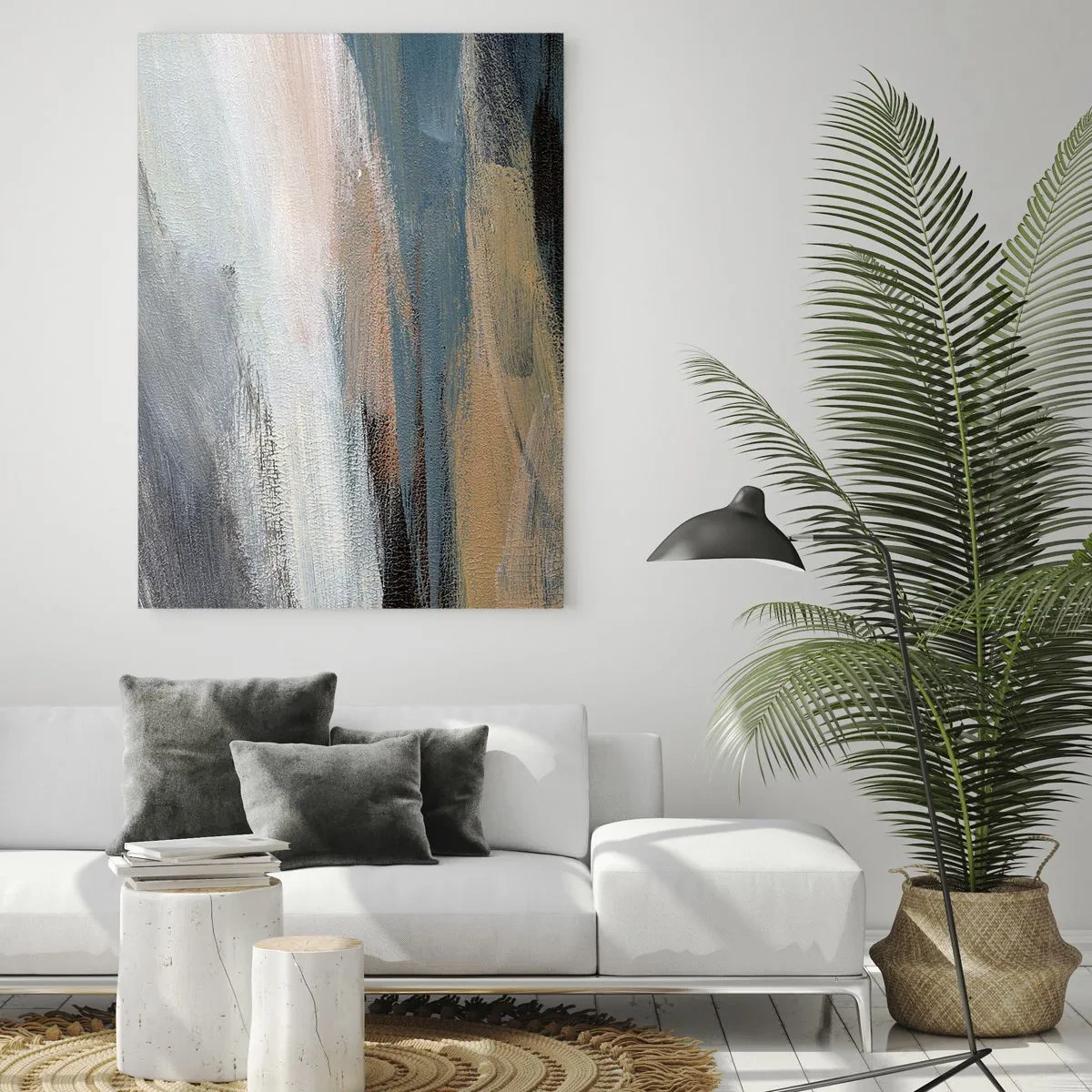 Schilderen op glas - Abstractie: noordelijk landschap - 50x70 cm