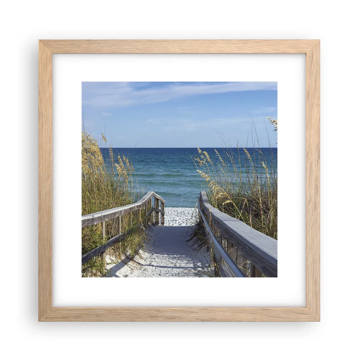 Een poster in een licht eiken lijst - In de zon, in de wind - 30x30 cm