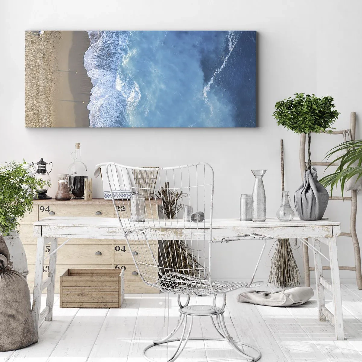 Schilderen op canvas - De kracht van blauw - 160x50 cm