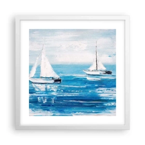 Poster in een witte lijst - Met een vriend aan mijn zijde - 40x40 cm