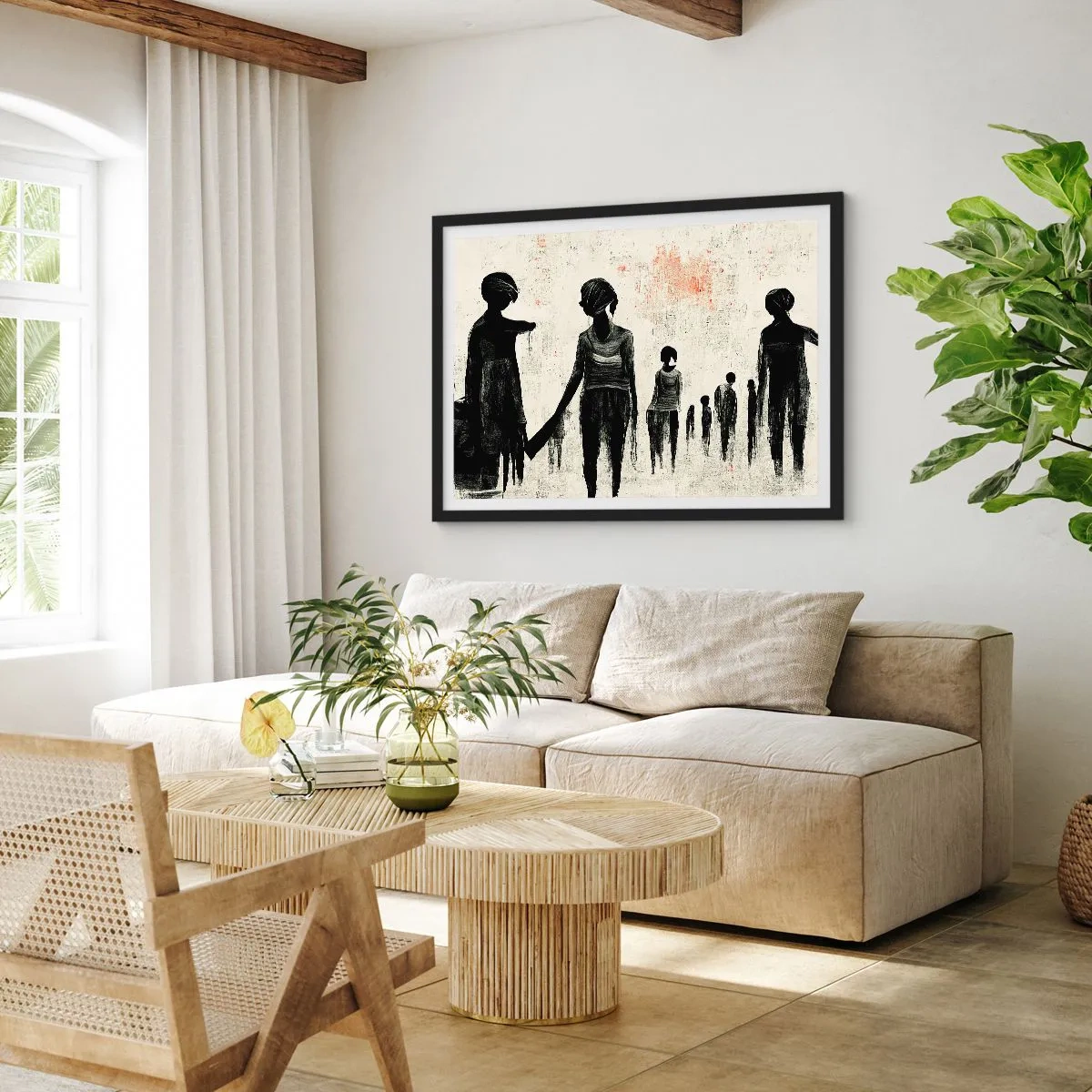 Poster in een zwarte lijst - Tegen eenzaamheid - 50x40 cm