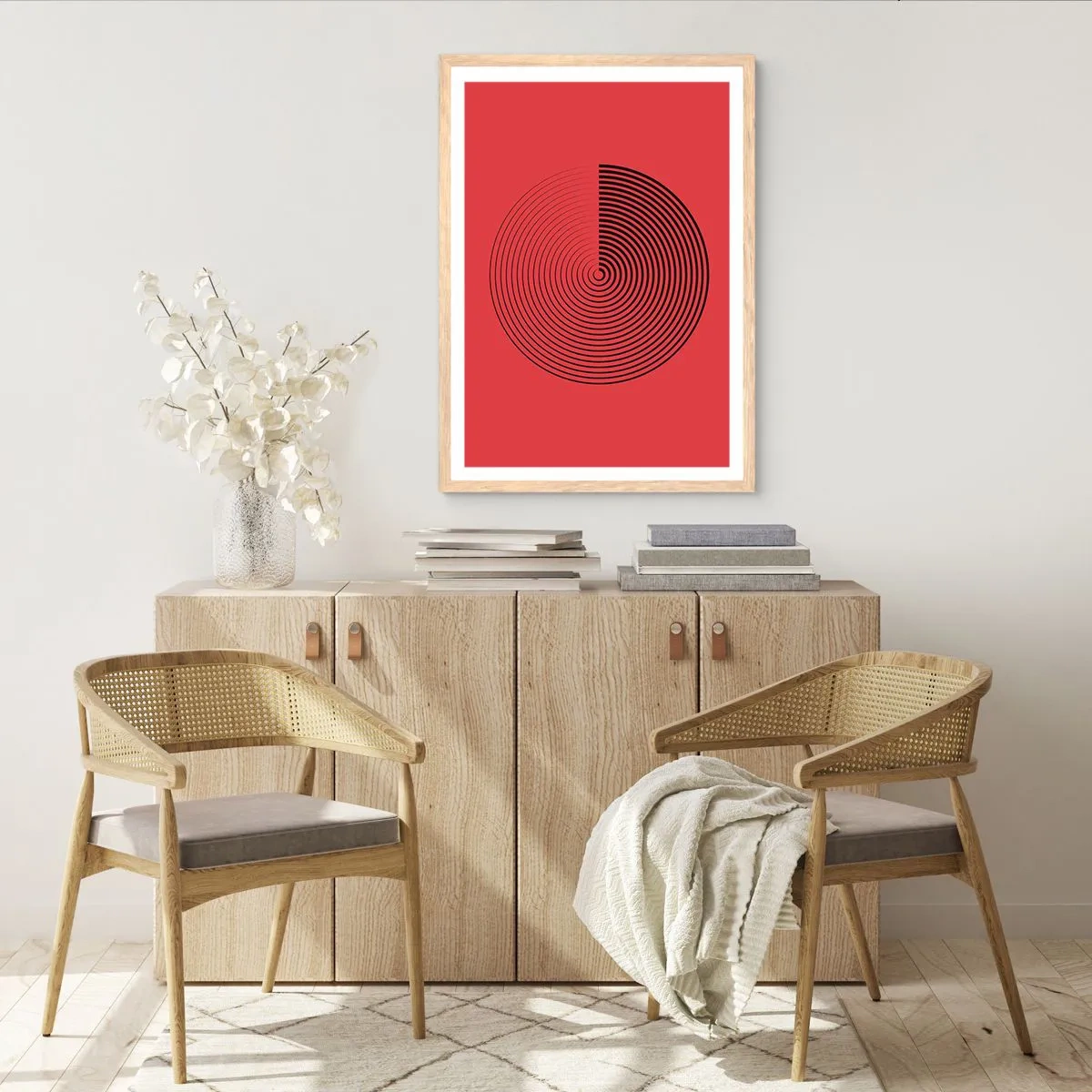 Een poster in een licht eiken lijst - Circulaire beweging - 70x100 cm