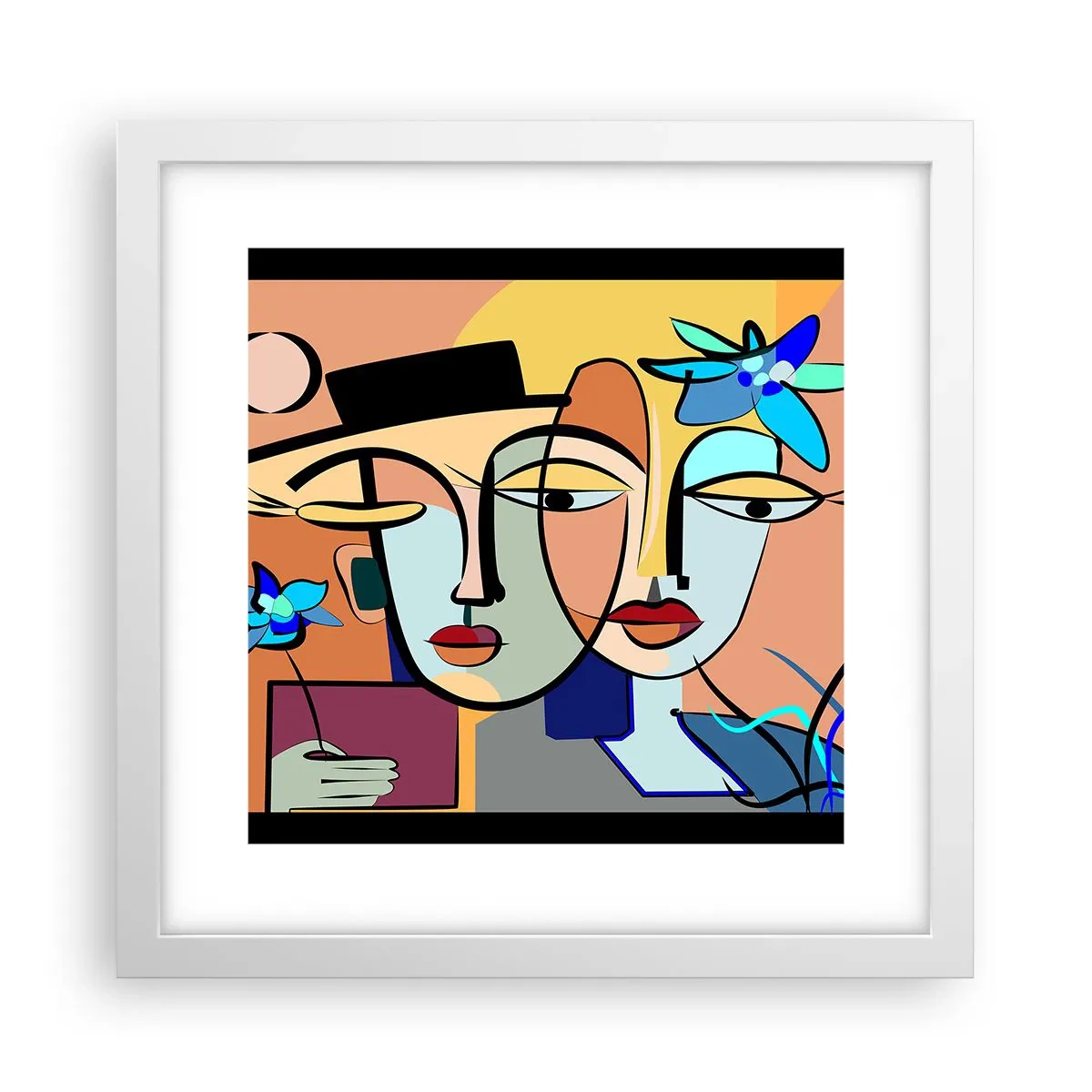 Poster in een witte lijst - Picasso's randez-vous - 30x30 cm