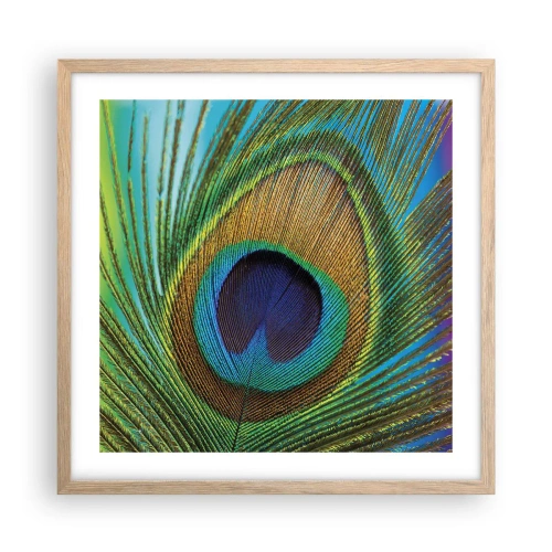 Een poster in een licht eiken lijst - Oog in oog - 50x50 cm