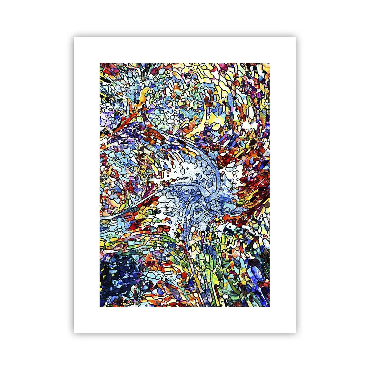 Poster - Glas in lood druppel - 30x40 cm