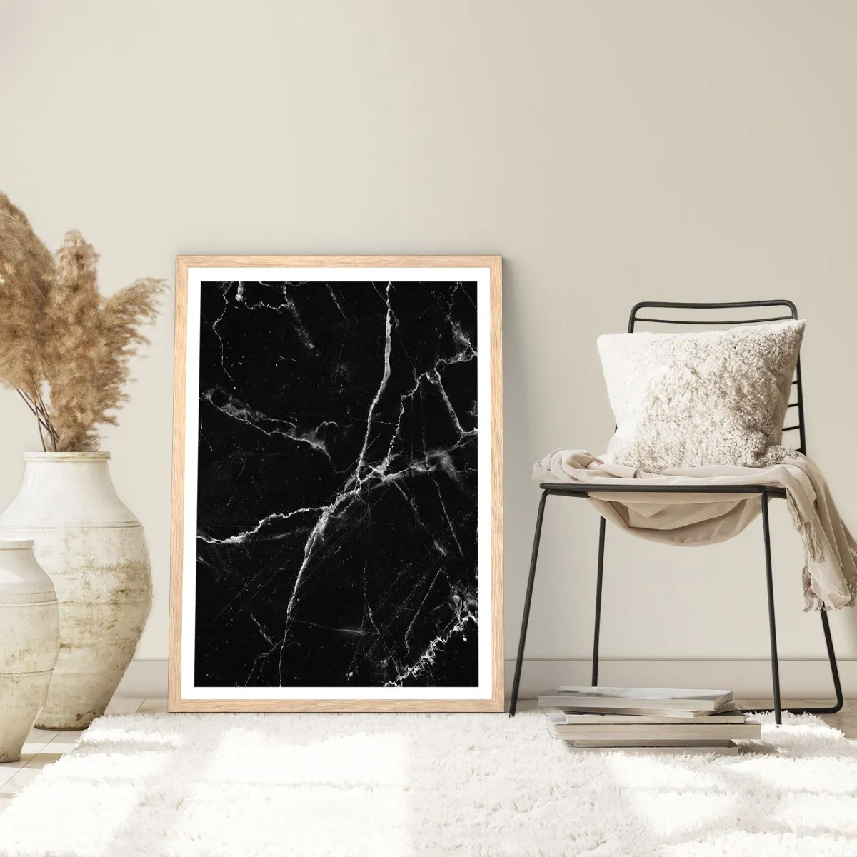 Een poster in een licht eiken lijst - Het geheime leven van steen - 61x91 cm