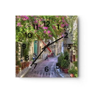 Wandklok - Klok - Bloeiende steeg - 40x40 cm