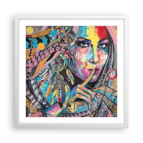 Poster in een witte lijst - Zwijg totdat je het begrijpt - 50x50 cm