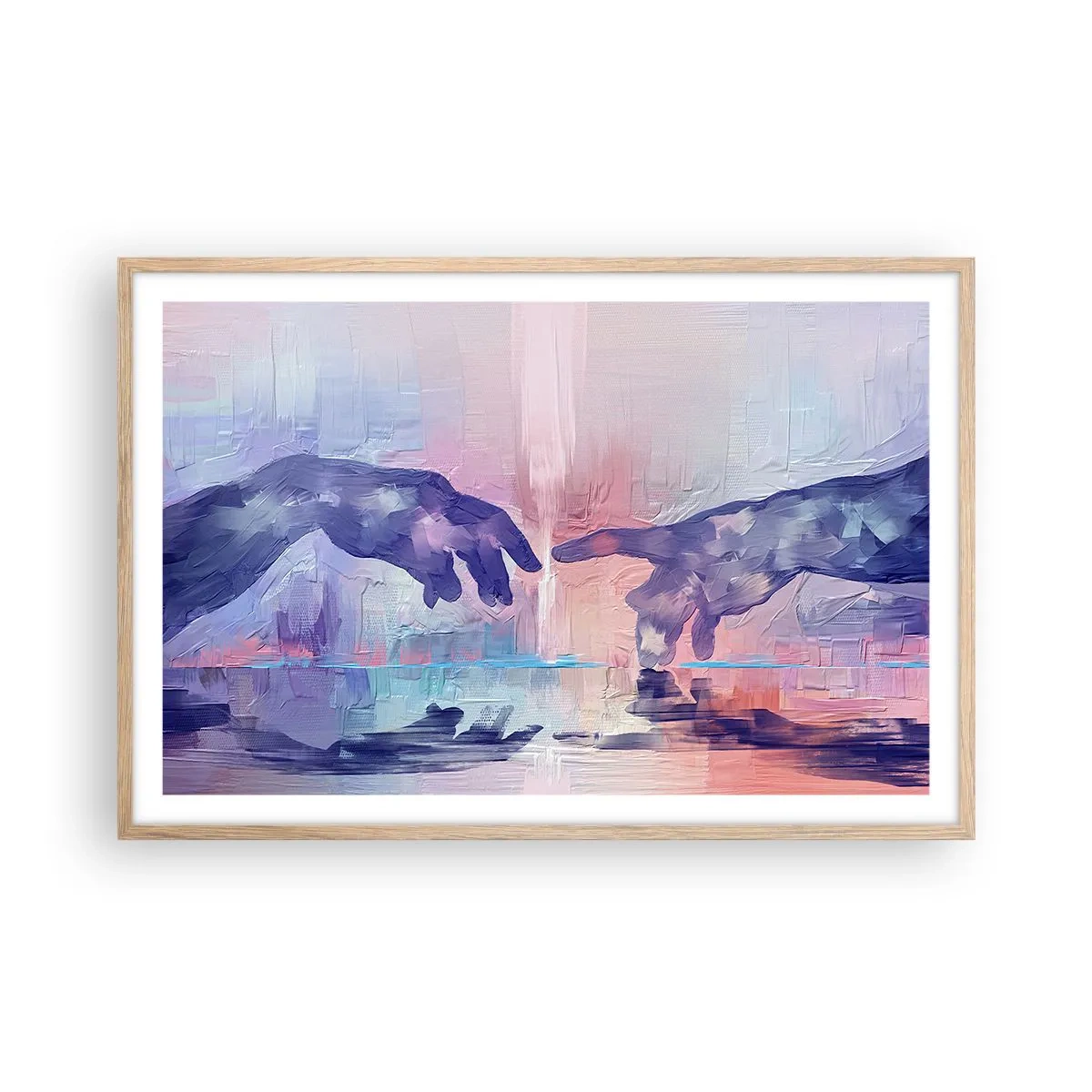 Een poster in een licht eiken lijst - Goddelijke levensvonk - 91x61 cm