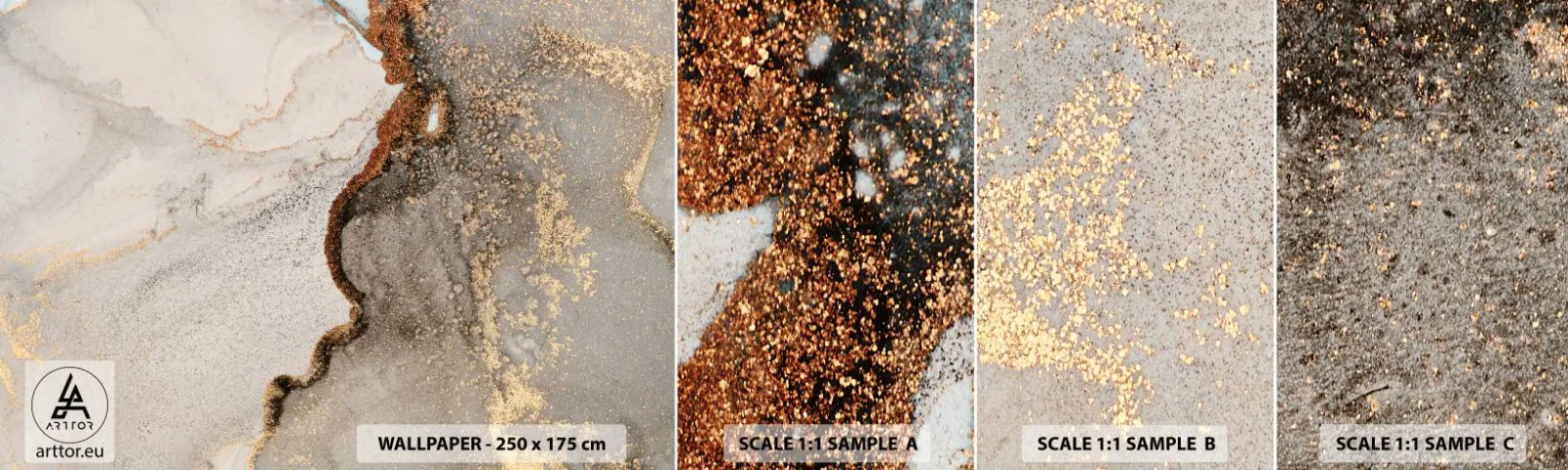 Fotobehang Staaltje Standard Eco - Op de grens van kleuren - Abstractie, Deel, Moderne kunst - 100x30 cm