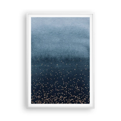 Poster in een witte lijst - Samenstelling - blauwe fasen - 70x100 cm