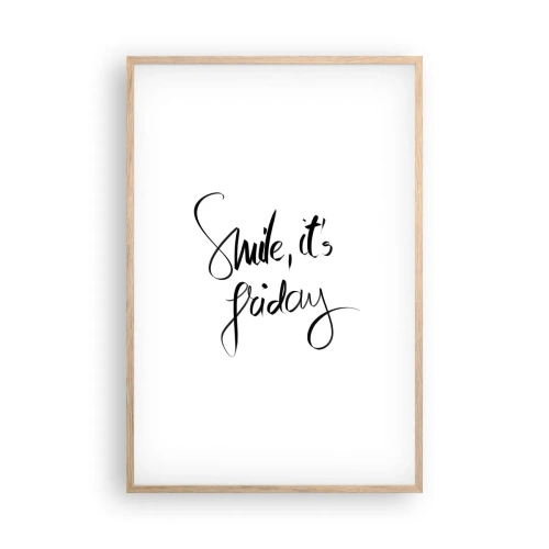 Een poster in een licht eiken lijst - Echte vreugde - 61x91 cm