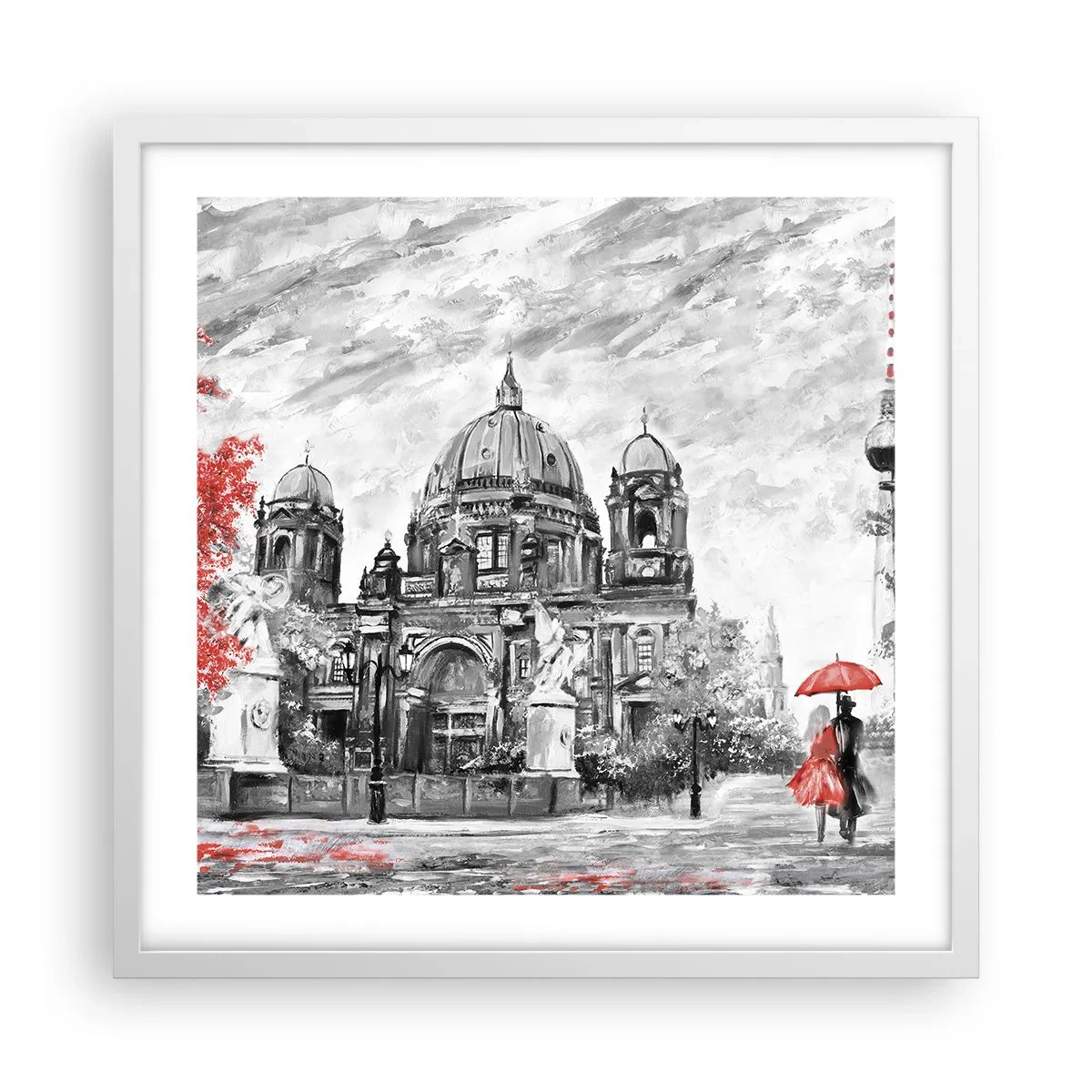 Poster in een witte lijst - Berlijn bijeenkomst - 50x50 cm